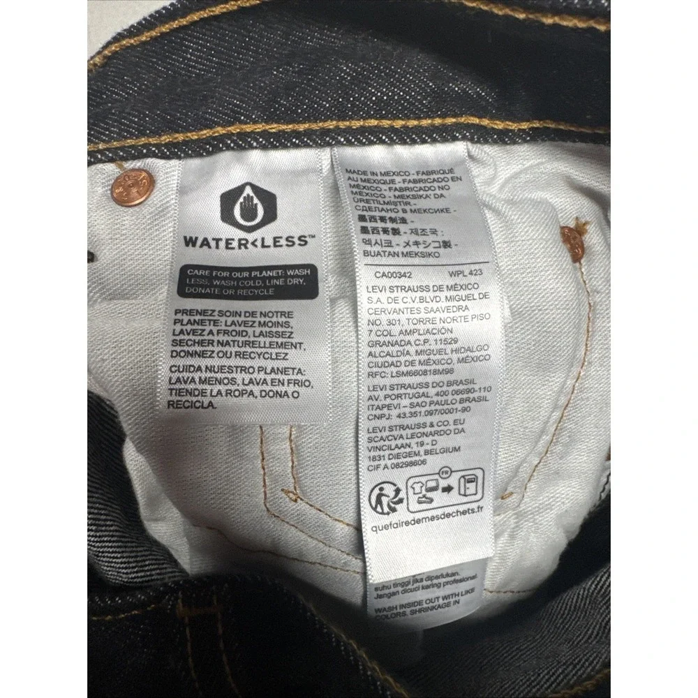 Levi's 501 Jeans 36x30 (34x28) Black Dark‎ Wash Button Fly Straight Leg Denim